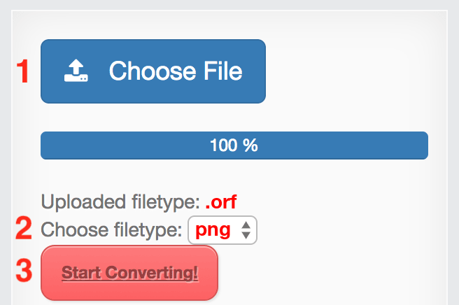How to convert ORF files online to PNG